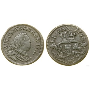 Polska, grosz (3 szelągi), 1754 H, Gubin