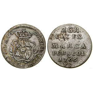 Poland, half zloty (2 silver pennies), 1766 FS, Warsaw