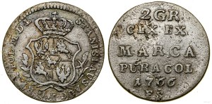 Poland, half zloty (2 silver pennies), 1766 FS, Warsaw
