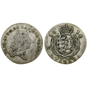 Pologne, zloty (1/6 thaler), 1814 IB, Varsovie