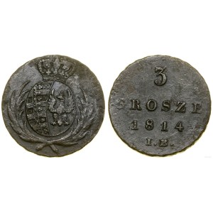 Poľsko, 3 grosze (trojak), 1814 IB, Varšava