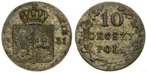 Poland, 10 groszy, 1831 KG, Warsaw