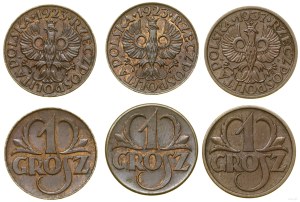 Poland, set: 3 x 1 penny, 2 x 1923, 1937, Kings Norton and Warsaw