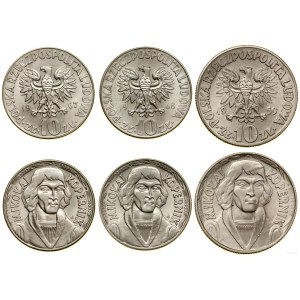 Polska, zestaw 3 x 10 złotych, 1959, 1967, 1968, Warszawa