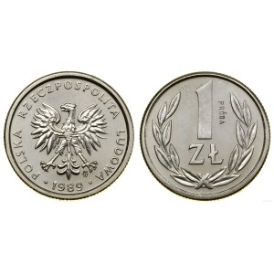 Polska, 1 złoty, 1989, Warszawa