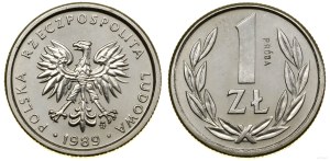 Poland, 1 zloty, 1989, Warsaw