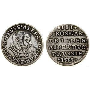 Kniežacie Prusko (1525-1657), trojak, 1535, Königsberg