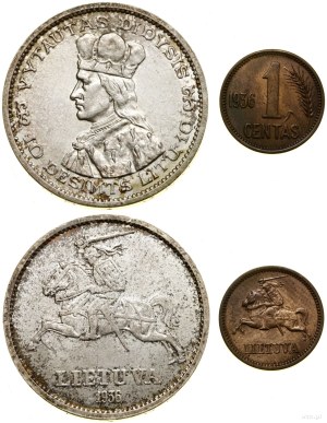 Lithuania, lot of 2 coins, 1936, Kaunas