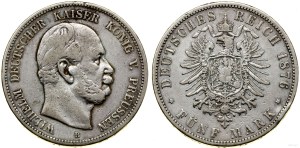 Germany, 5 marks, 1876 B, Hannover