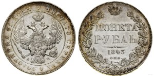 Russia, ruble, 1843 СПБ АЧ, St. Petersburg