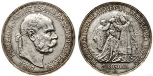 Hungary, 5 crowns, 1907 KB, Kremnica