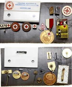 Poland, set of 11 badges and insignia related to blood donation