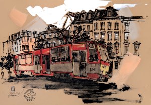 Tetiana OCHEREDKO (ur. 1985), Dolne Miasto Gdańsk. Zabytkowy tramwaj, 2025