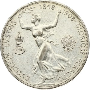 Austria 5 Corona 1908 Reign
