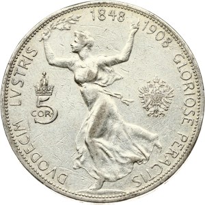 Austria 5 Corona 1908 Reign