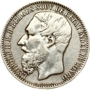 Belgian Congo 5 Francs 1894