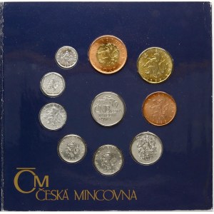 Czech Republic 10 Haleru - 50 Korun 1995 Set of 9 coins & token