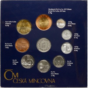 Czech Republic 10 Haleru - 50 Korun 1995 Set of 9 coins & token