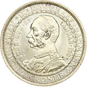 Denmark 2 Kroner 1906 VBP GJ Death of Christian IX