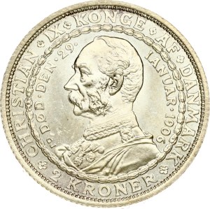 Denmark 2 Kroner 1906 VBP GJ Death of Christian IX