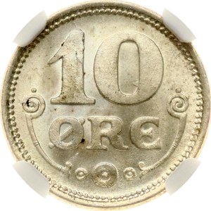 Denmark 10 Ore 1917 VBP GJ NGC MS 66