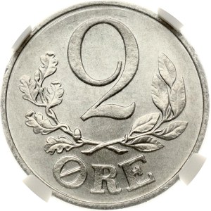 Denmark 2 Ore 1941 N S German Occupation NGC MS 66 TOP POP