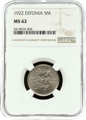 Estonia 5 Marka 1922 NGC MS 62