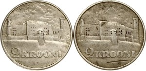 Estonia 2 Krooni 1930 Toompea Fortress Lot of 2 coins