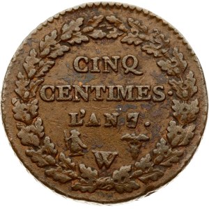 France 5 Centimes 7 (1798) W