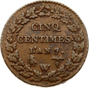 France 5 Centimes 7 (1798) W