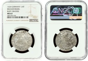 Germany Brandenburg-Prussia 1 Ort 1624 NGC MS 63