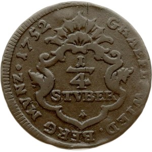 Germany Wied-Neuwied 1/4 Stuber 1752
