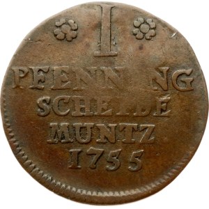 Germany Brunswick-Wolfenbüttel 1 Pfenning 1755