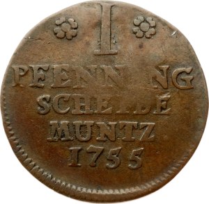 Germany Brunswick-Wolfenbüttel 1 Pfenning 1755