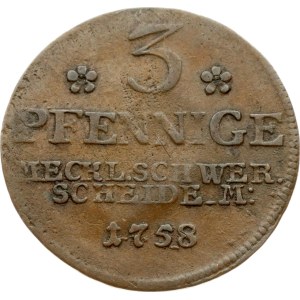 Germany Mecklenburg-Schwerin 3 Pfennige 1758