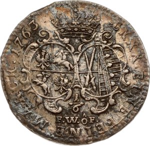 Germany Saxony 1/6 Taler 1763 FwoF