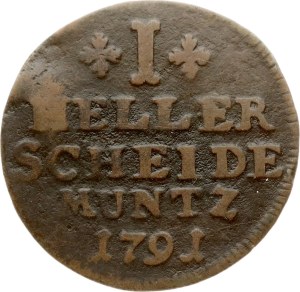 Germany Nassau-Dietz 1 Heller 1791