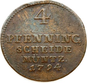 Germany Brunswick-Lüneburg-Calenberg-Hannover 4 Pfenning 1794 PLM