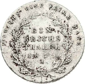 Germany Prussia Taler 1814 A