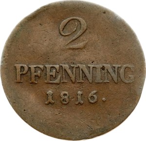 Germany Bavaria 2 Pfenning 1816