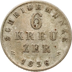 Germany Hesse-Darmstadt 6 Kreuzer 1836