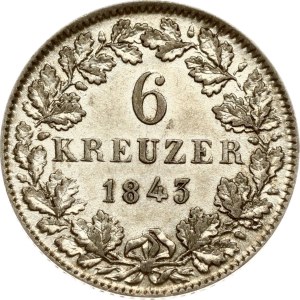 Germany Frankfurt 6 Kreuzer 1843
