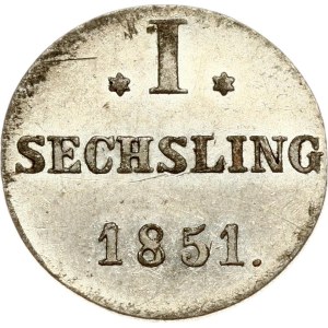 Germany Hamburg 1 Sechsling 1851