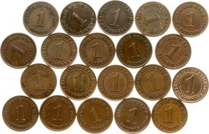 Germany 1 Pfennig - 1 Reichspfennig 1874-1933 Lot of 20 coins