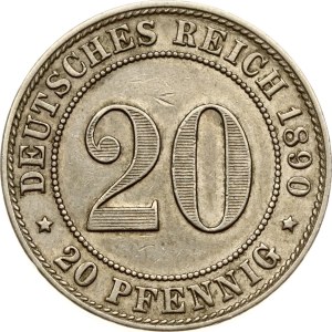 Germany 20 Pfennig 1890 J