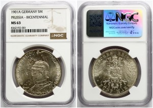 Germany Prussia 5 Mark 1901 A Kingdom of Prussia NGC MS 63