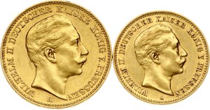 Germany Prussia 20 Mark 1902 A & 10 Mark 1904 A Lot of 2 coins