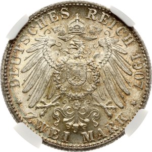 Germany Baden 2 Mark 1907 Death of Friedrich I NGC MS 65