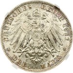Germany Bavaria 3 Mark 1911 D Birthday NGC MS 64