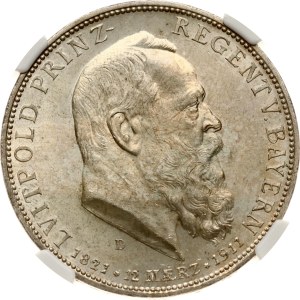 Germany Bavaria 5 Mark 1911 D Birthday NGC MS 65